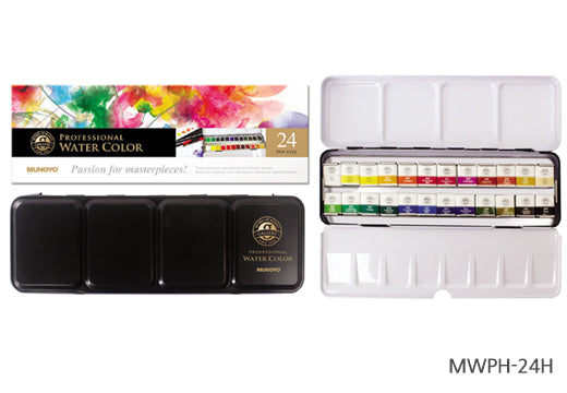 MUNGYO WATERCOLOUR 24 HALF PAN SET