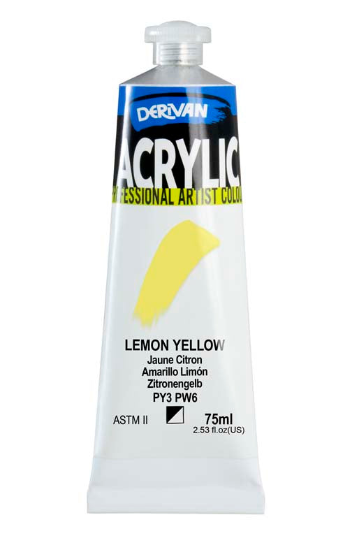 DERIVAN ACRYLIC 75ML LEMON YELLOW