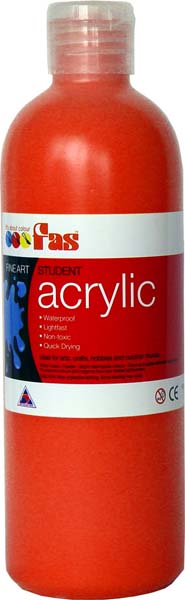 FAS STUDENT ACRYLIC 500ML WARM RED