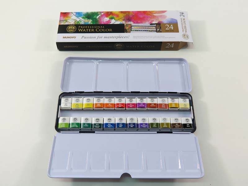 MUNGYO WATERCOLOUR 24 HALF PAN SET