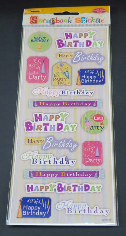 SCRAPBOOK STICKER - Happy Birthday