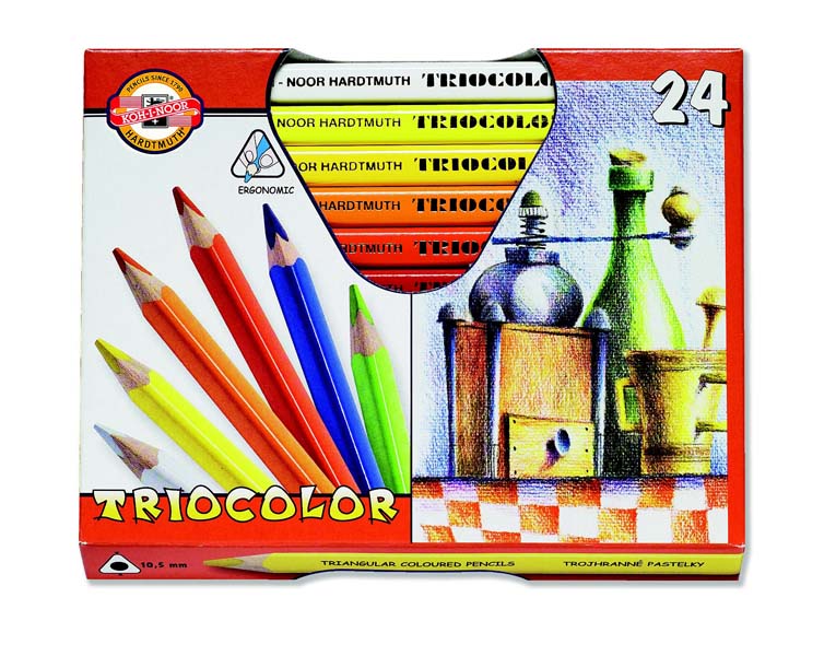 3154/24s TRICOLOUR TRIANGULAR PENCILS