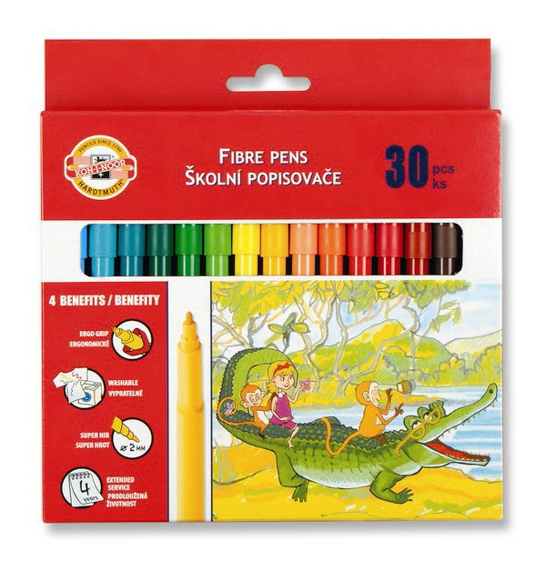 KOH-I-NOOR FIBRE PENS 30's