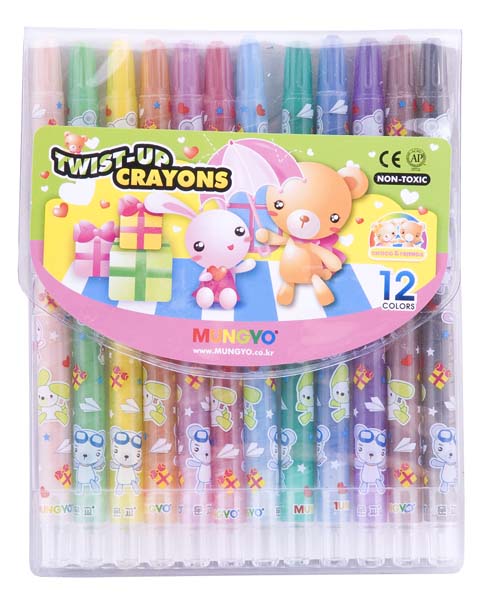 MUNGYO TWIST-UP CRAYONS 12s