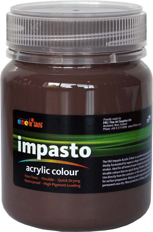 FAS IMPASTO ACRYLIC 250mL BURNT UMBER