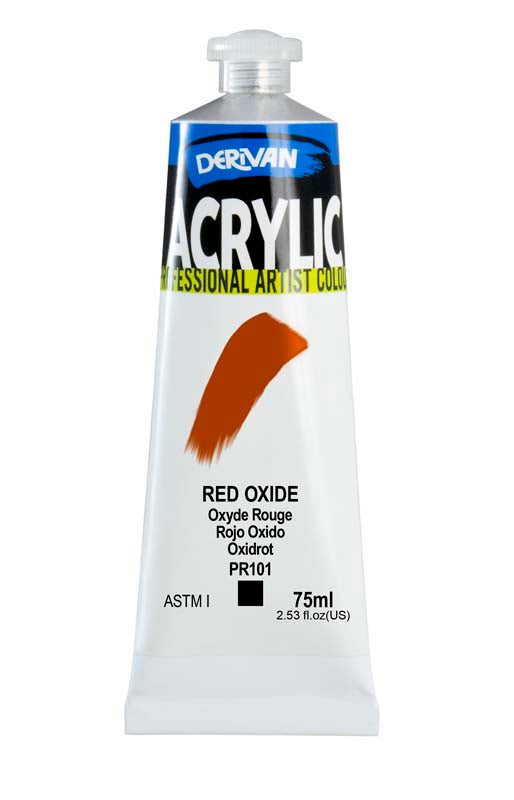 DERIVAN ACRYLIC 75ML RED OXIDE