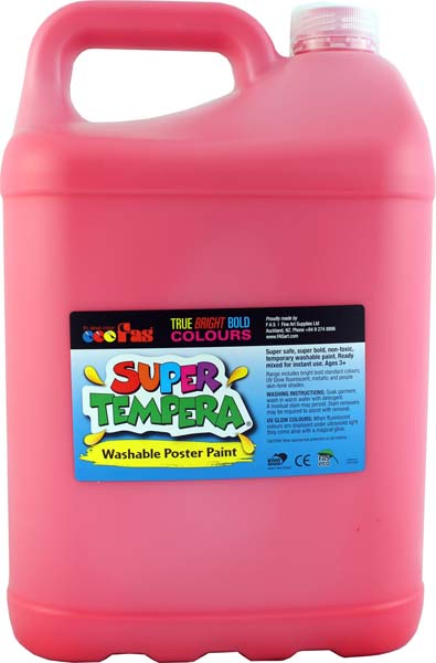 FAS SUPER TEMPERA 5LTR BRILLIANT RED (T