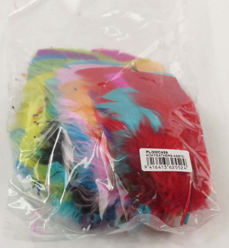 FEATHERS ASSORTED COLOURS 4cm