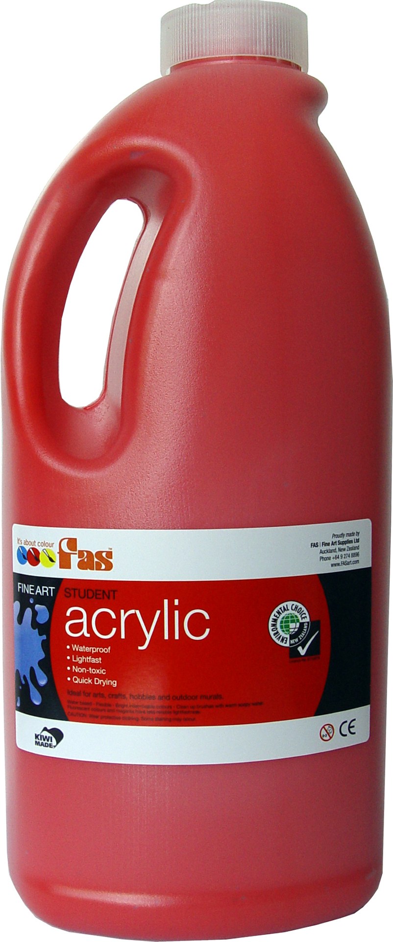 FAS STUDENT ACRYLIC 2LTR WARM RED