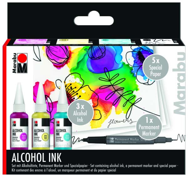 MARABU Alcohol Ink Set Flowers