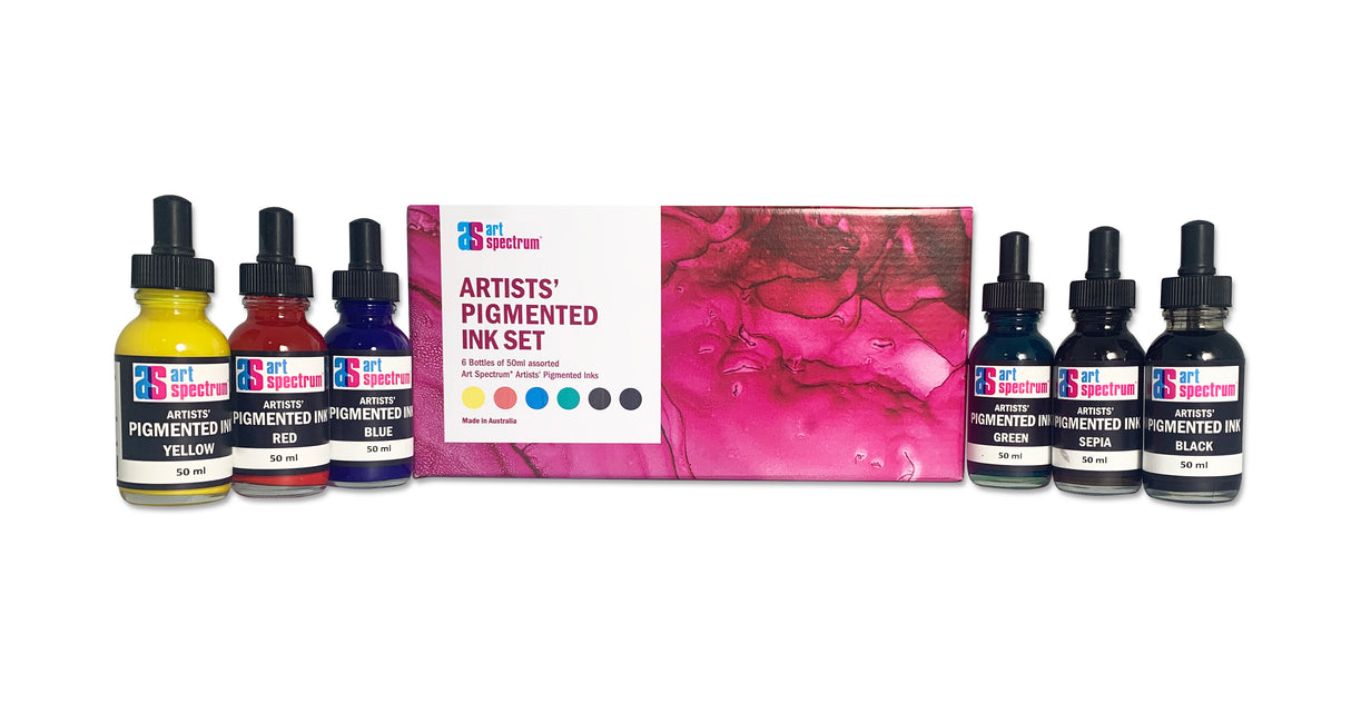 AS PIGMENTED INK SET OF 6 X 50ML ASSTD