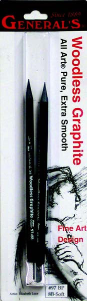 WOODLESS GRAPHITE PENCIL 8B w/SHARPENER