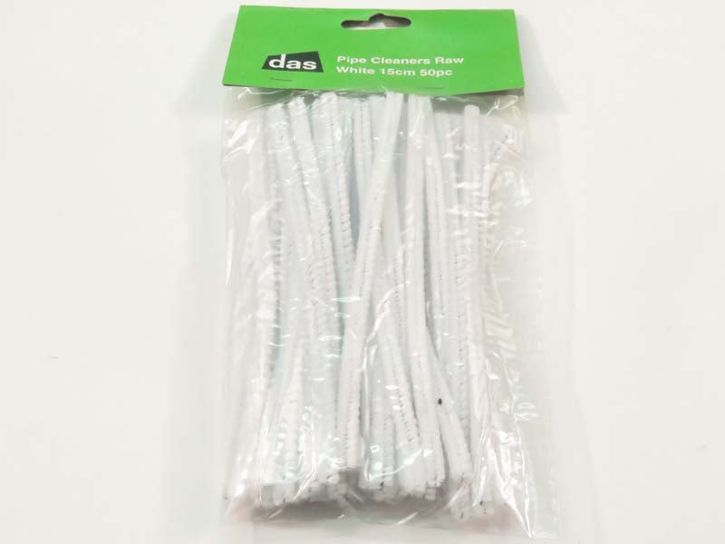 PIPE CLEANERS RAW WHITE 15cm 50pc