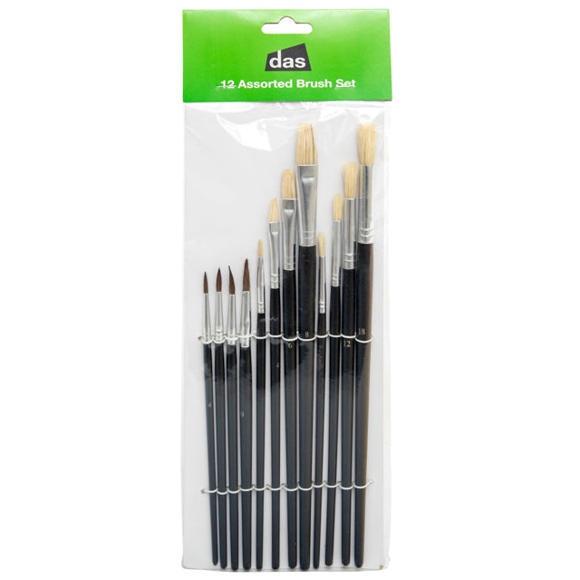 DAS ASSORTED ARTIST BRUSHES - Set of 12