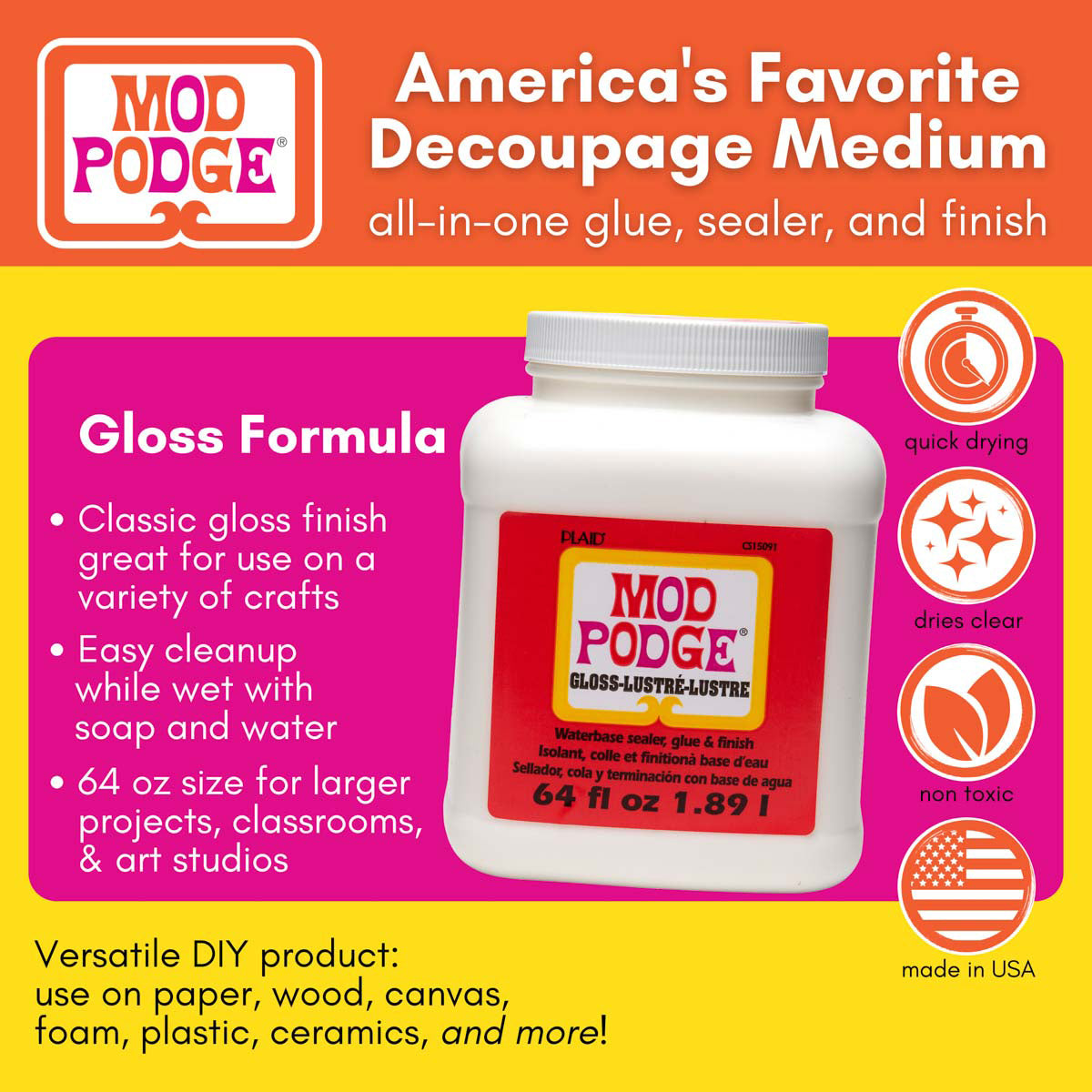 MOD PODGE GLOSS 64 OZ