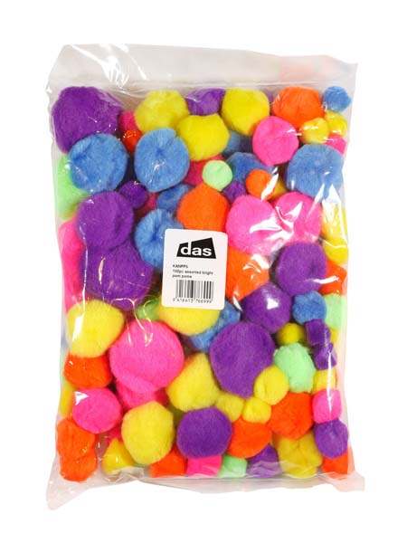 POM POMS ASSORTED BRIGHT NEON COLOURS 15