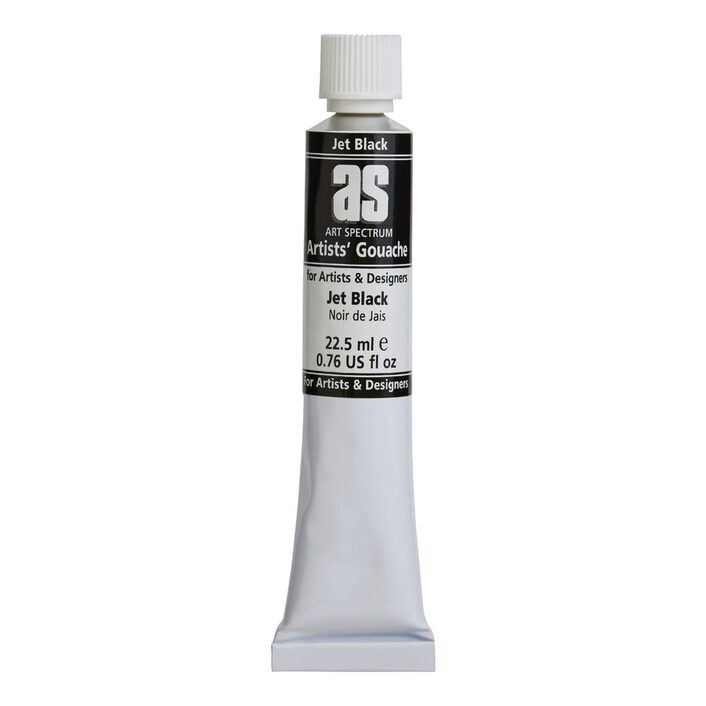 AS GOUACHE 22 5ML JET BLACK