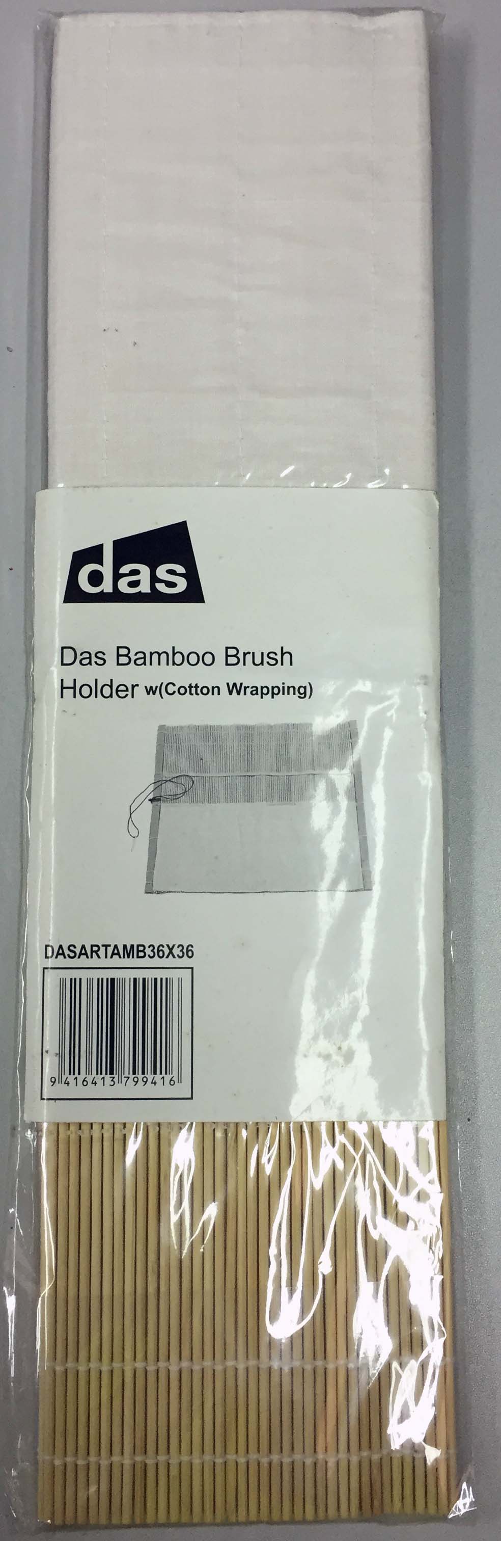 DAS BAMBOO BRUSH HOLDER w/COTTON WRAPPIN