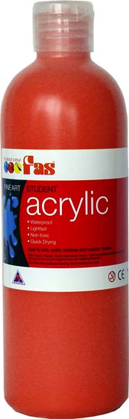 FAS STUDENT ACRYLIC 500ML COOL RED