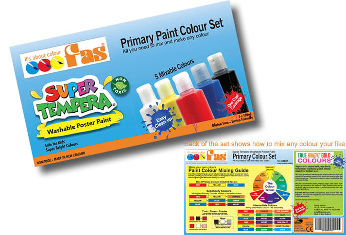 FAS SUPER TEMPERA PRIMARY SET 5x100ml