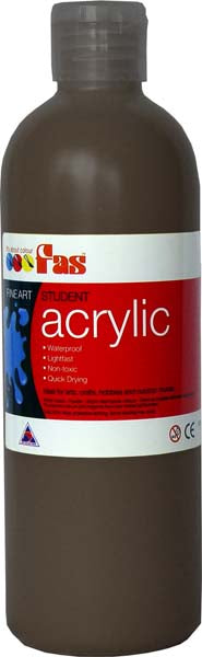 FAS STUDENT ACRYLIC 500ML BURNT UMBER