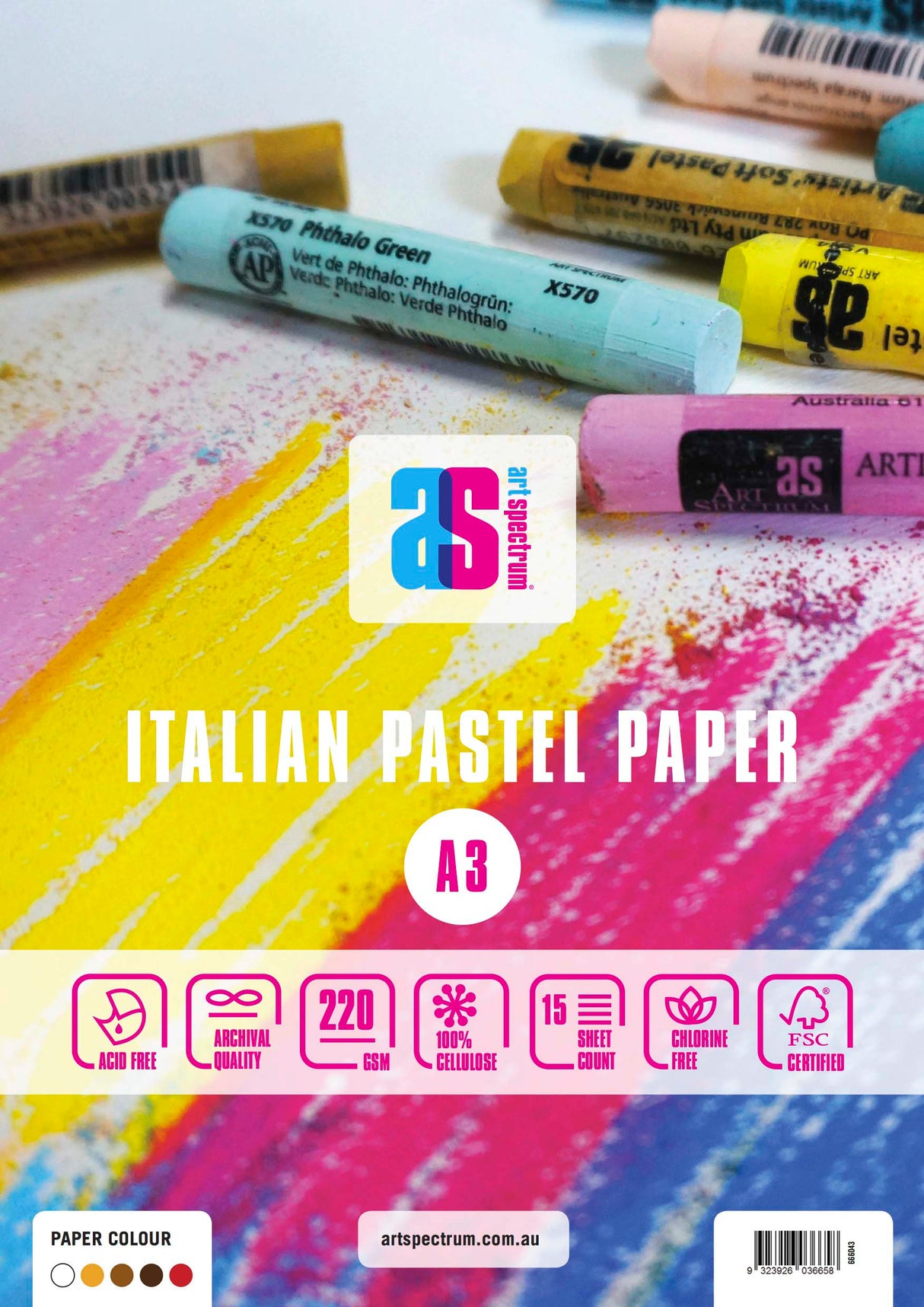 AS PASTEL PAD A3 AUST COLOURS (15SH)