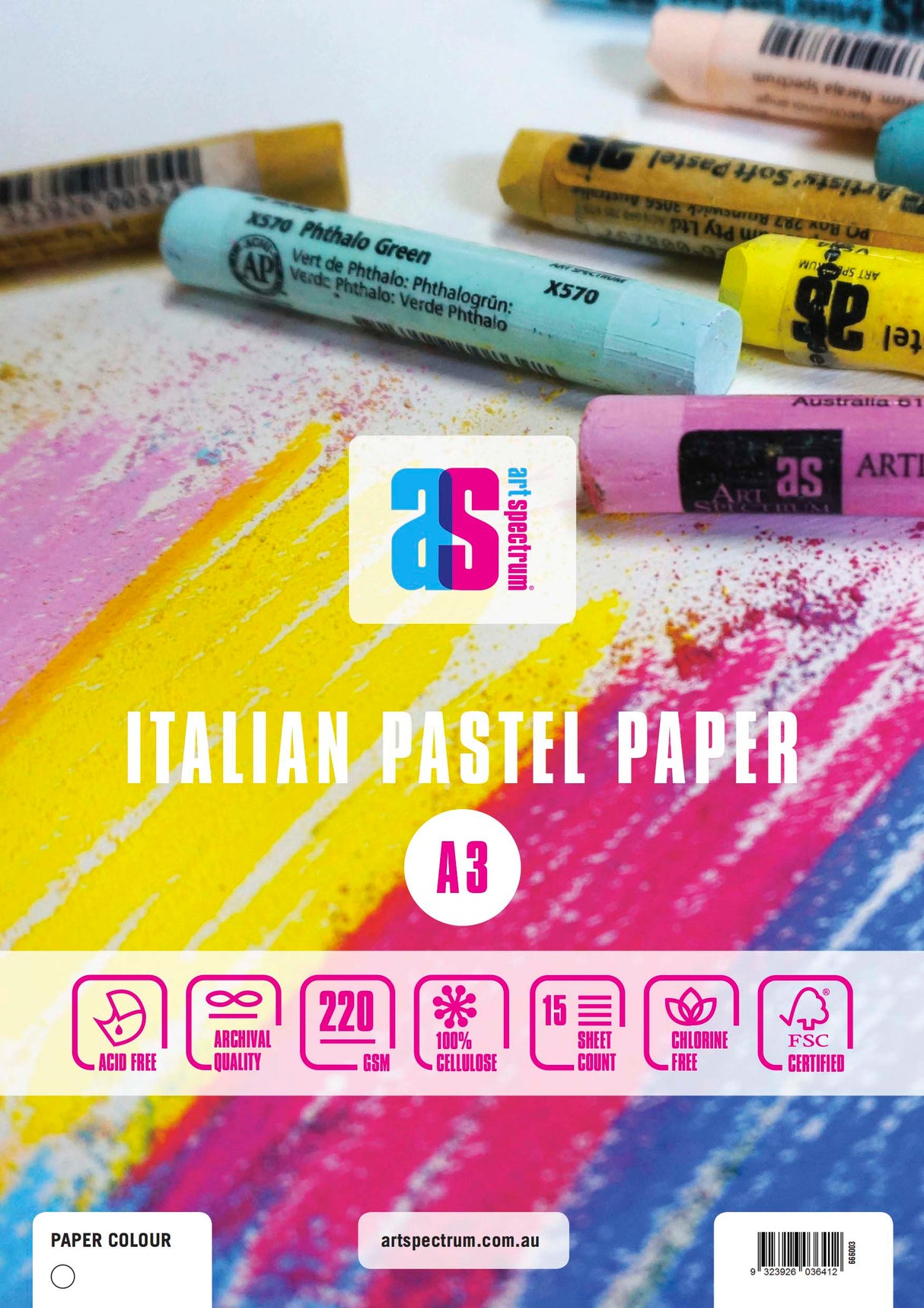 AS PASTEL PAD A3 WHITE (15SH)