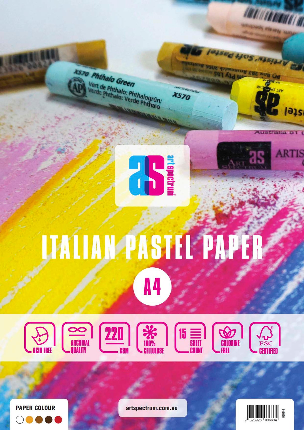 AS PASTEL PAD A4 AUST COLOURS(15SH)