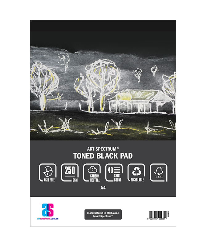 AS TONED PAD 250G A3 BLACK (40SH)