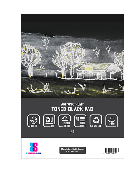 AS TONED PAD 250G A3 BLACK (40SH)