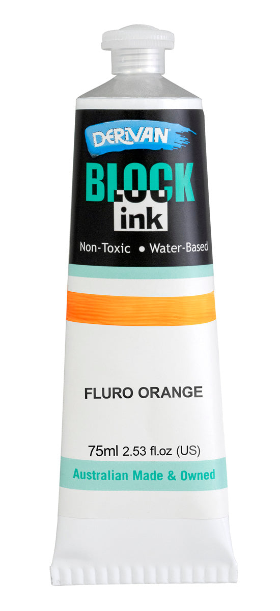 DERIVAN BLOCK INK 75ML FLURO ORANGE