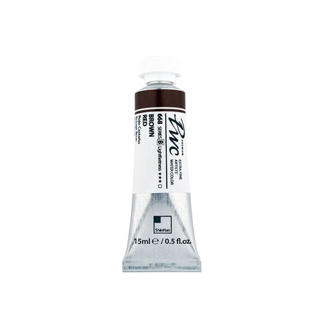 PWC EF WATERCOLOR 15ML BROWN RED