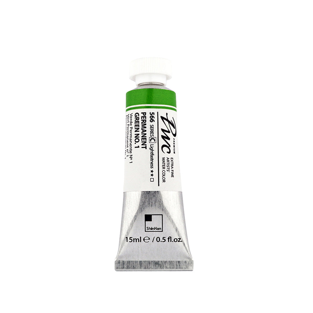 PWC EF WATERCOLOR 15ML PERMANENT GREEN 1