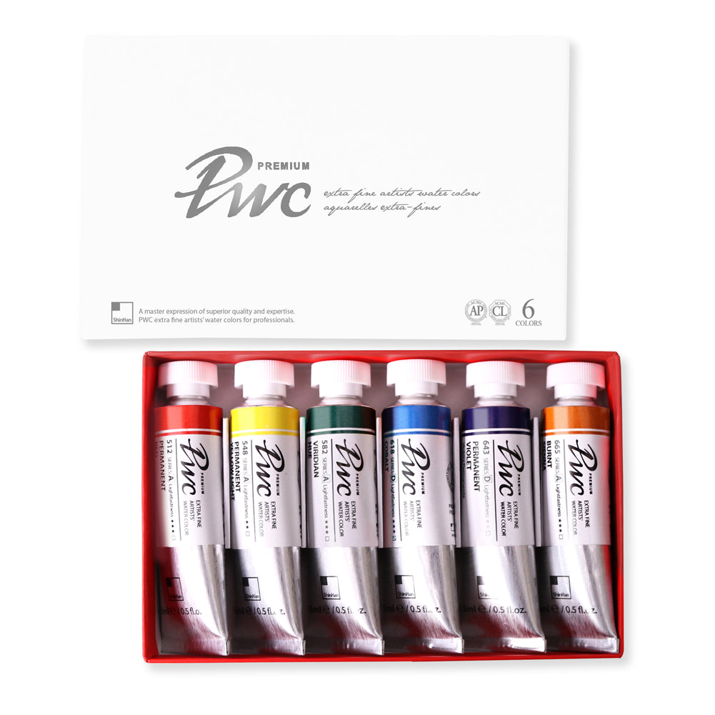 PWC EF WATERCOLOR 15ML 6 COLOR SET A