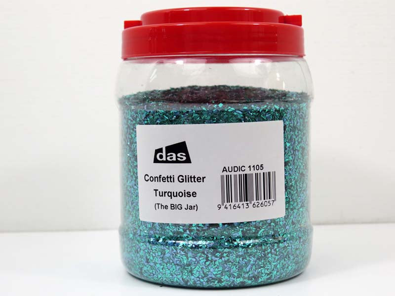 CONFETTI GLITTER BIG JAR TURQUOISE