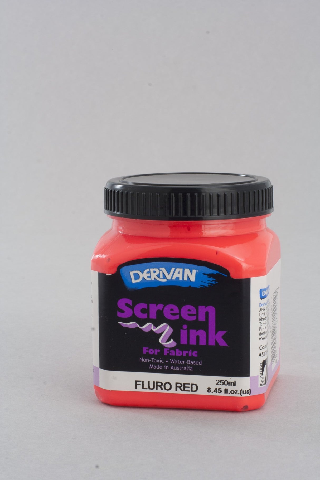 DERIVAN SCREEN INK 250ML FLOURESCENT RED