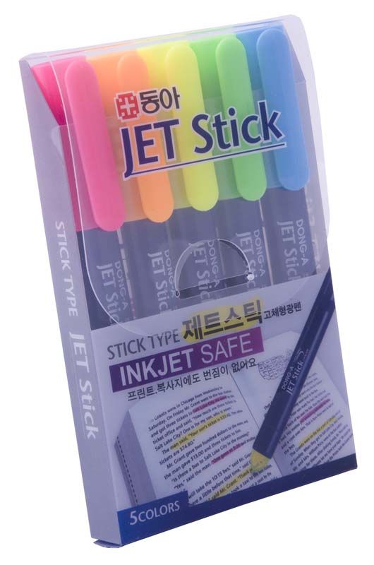 DONG-A JET STICK HIGHLITER SET of 5