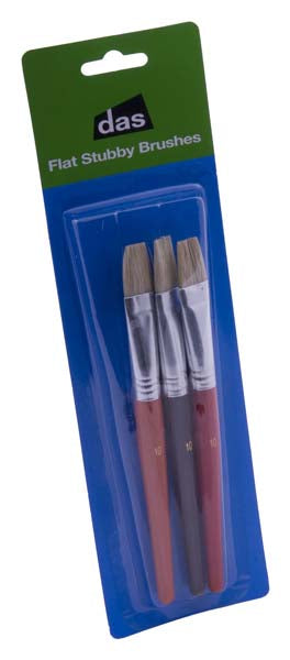 DAS 579CS SET OF 3 FLAT BRISTLE BRUSHES