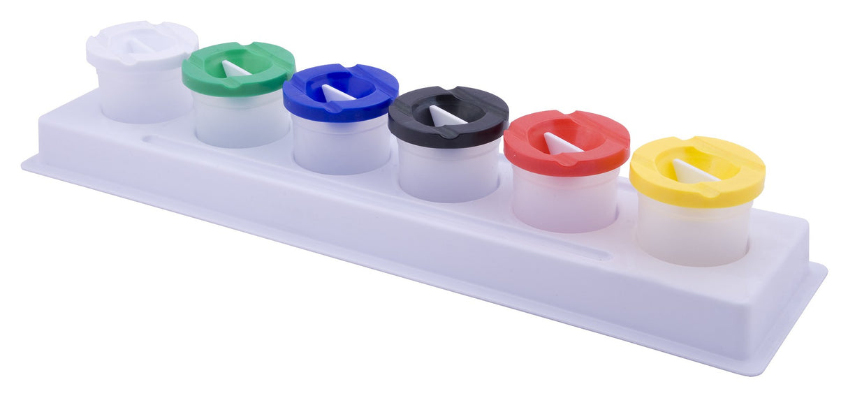 SET 6 das NON-SPILL POTS WITH TRAY