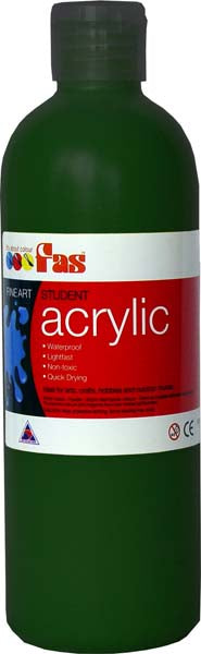 FAS STUDENT ACRYLIC 500ML GREEN DARK