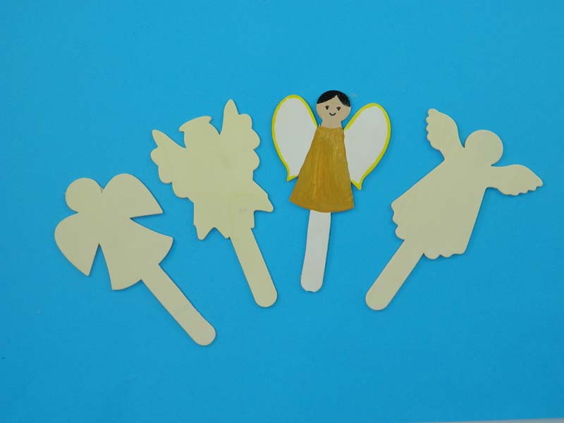 WOOD CRAFT STICK ANGELS (4)