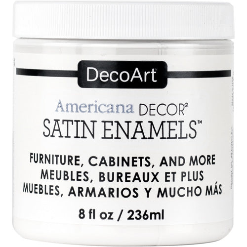 AMERICANA DECOR SAT ENAM 8oz PURE WHITE