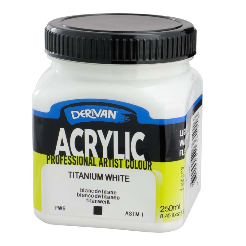 DERIVAN ACRYLIC 25OML TITANIUM WHITE