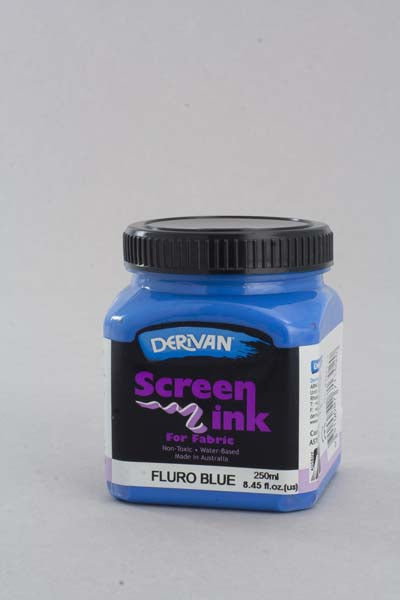 DERIVAN SCREEN INK 250ML FLOURESCENT BLU