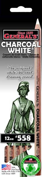 CHARCOAL PENCIL WHITE BX12