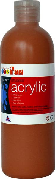 FAS STUDENT ACRYLIC 500ML BURNT SIENNA