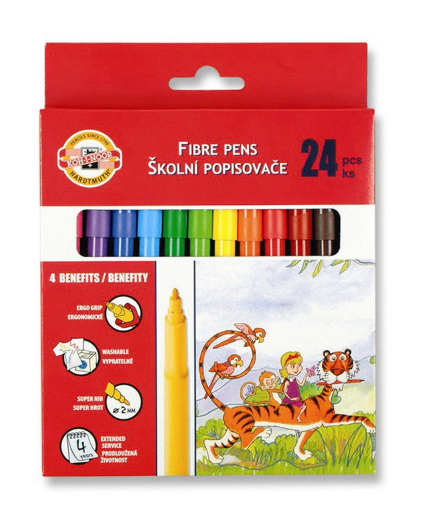 KOH-I-NOOR FIBRE PENS 24's